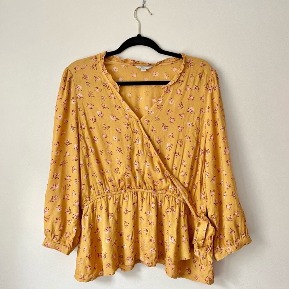 Lucky Brand Yellow Floral Long Sleeve